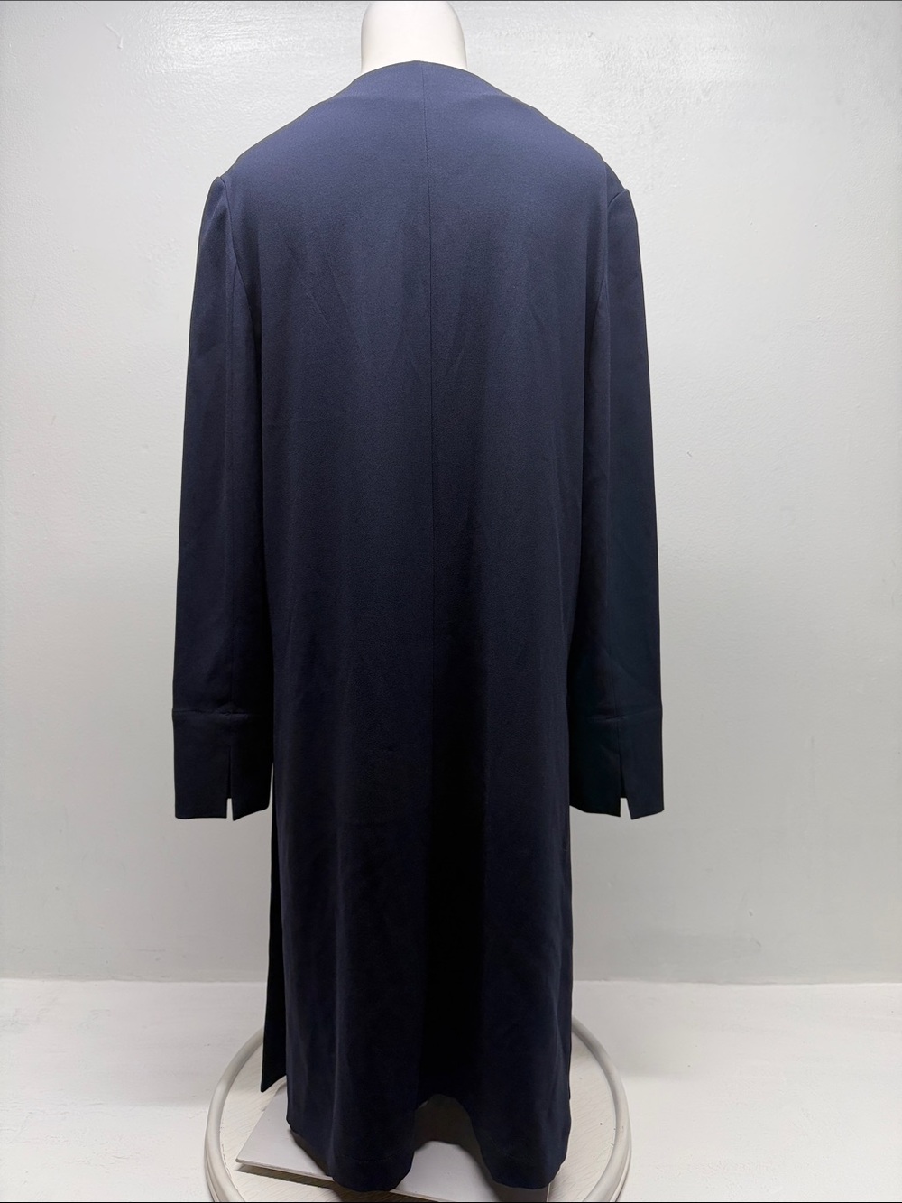 MM LaFleur Blazer Long Jacket Coat Long Sleeve V Neck Pockets Navy Blue Small - Picture 4 of 8